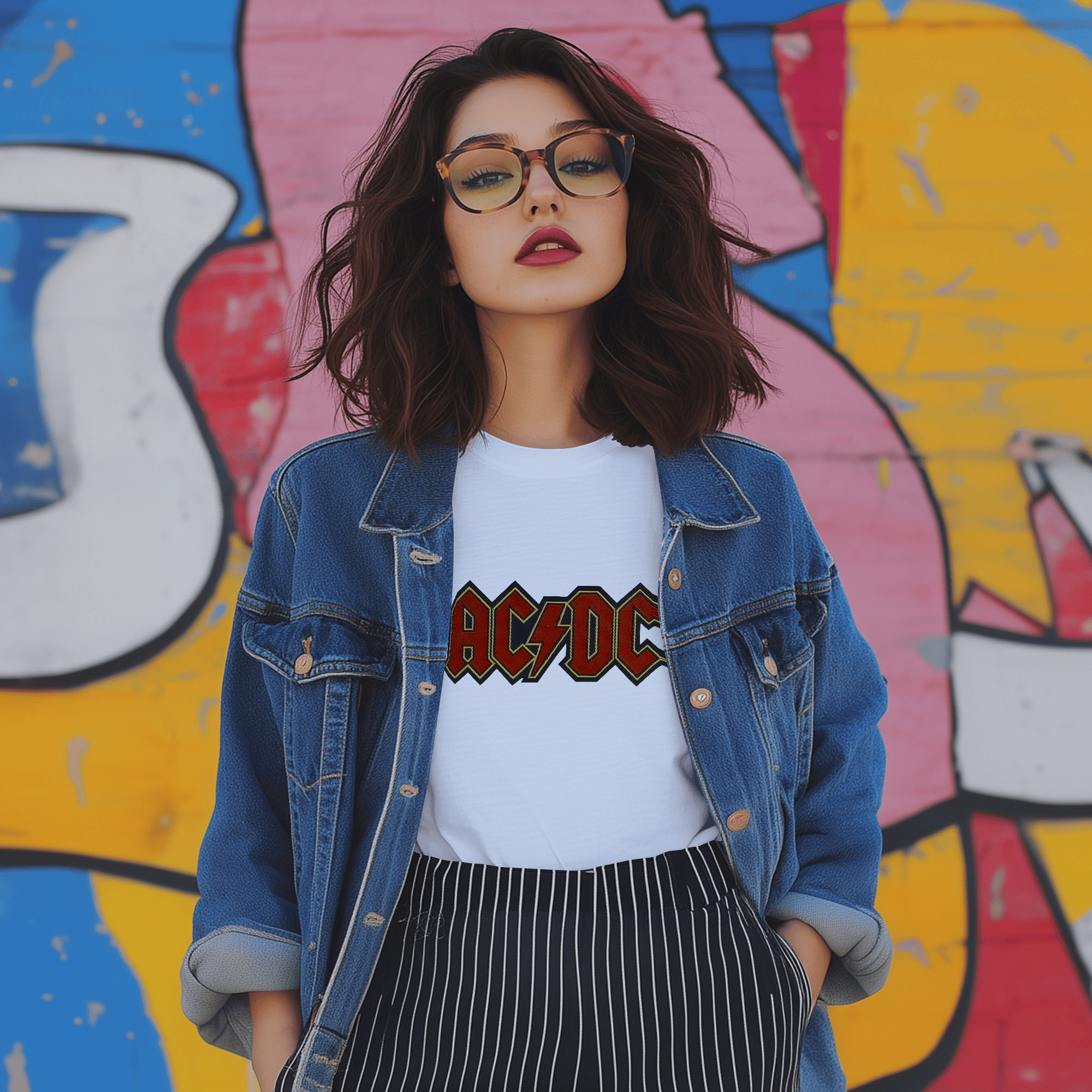 T-shirt ACDC effet tissu