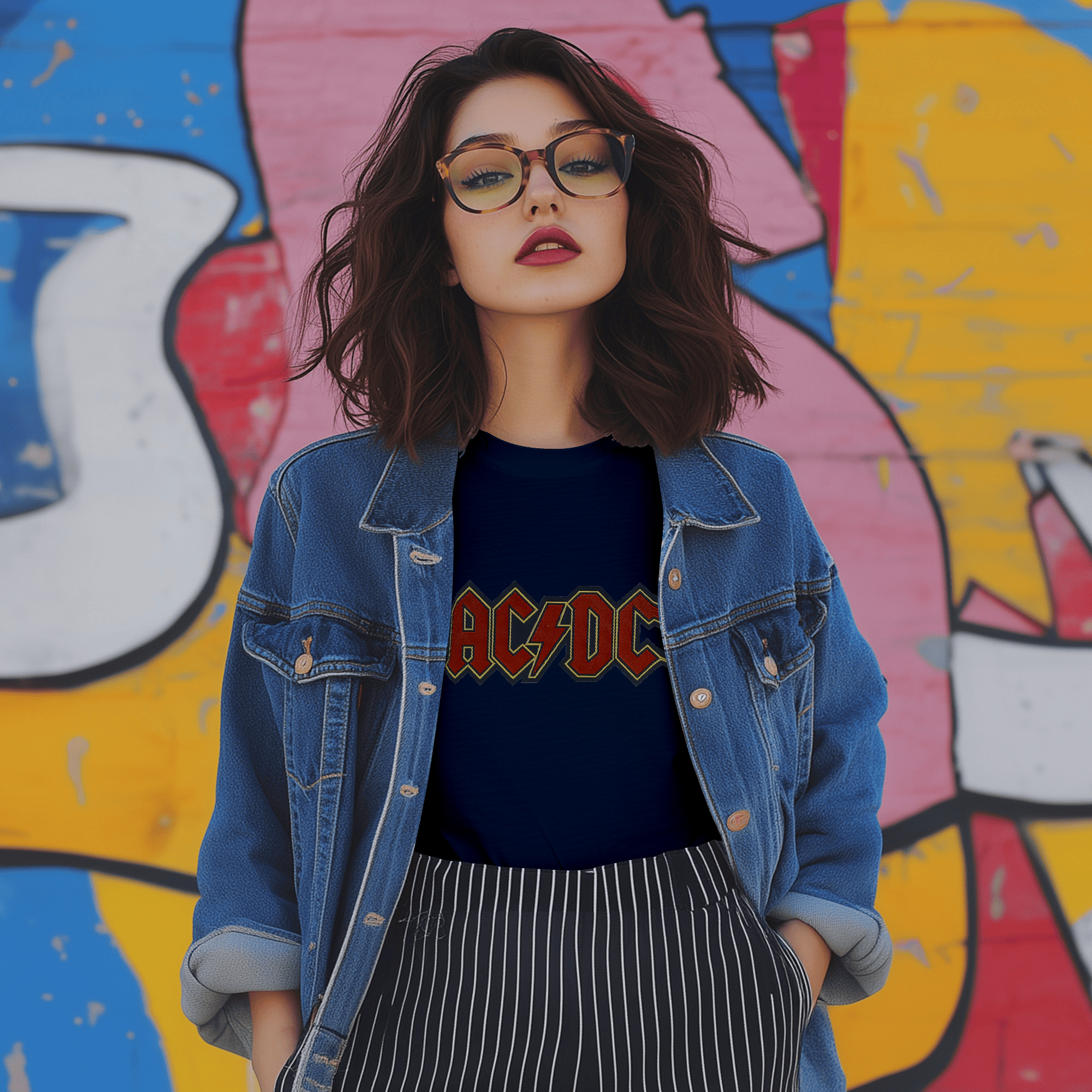 T-shirt ACDC effet tissu