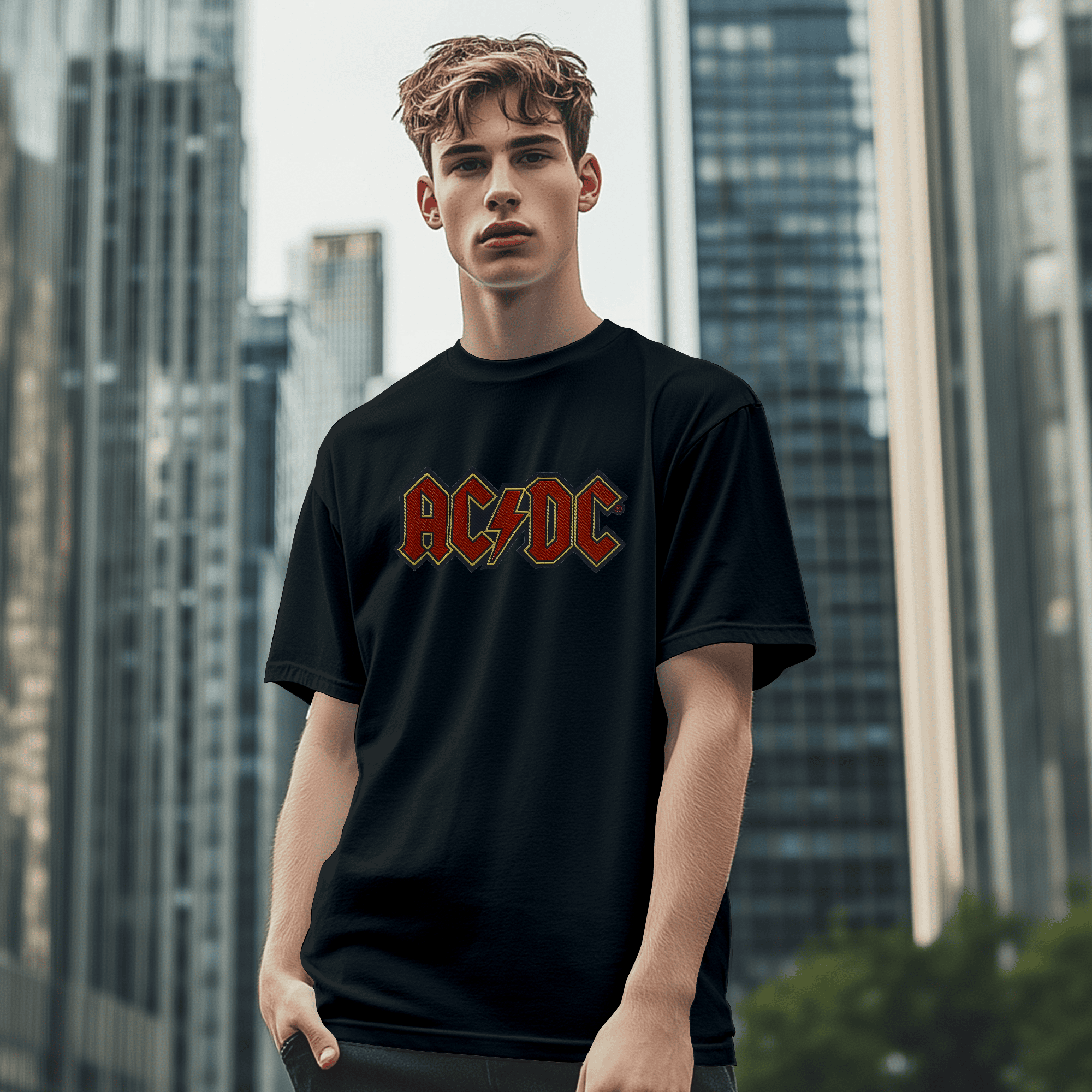 T-shirt ACDC effet tissu