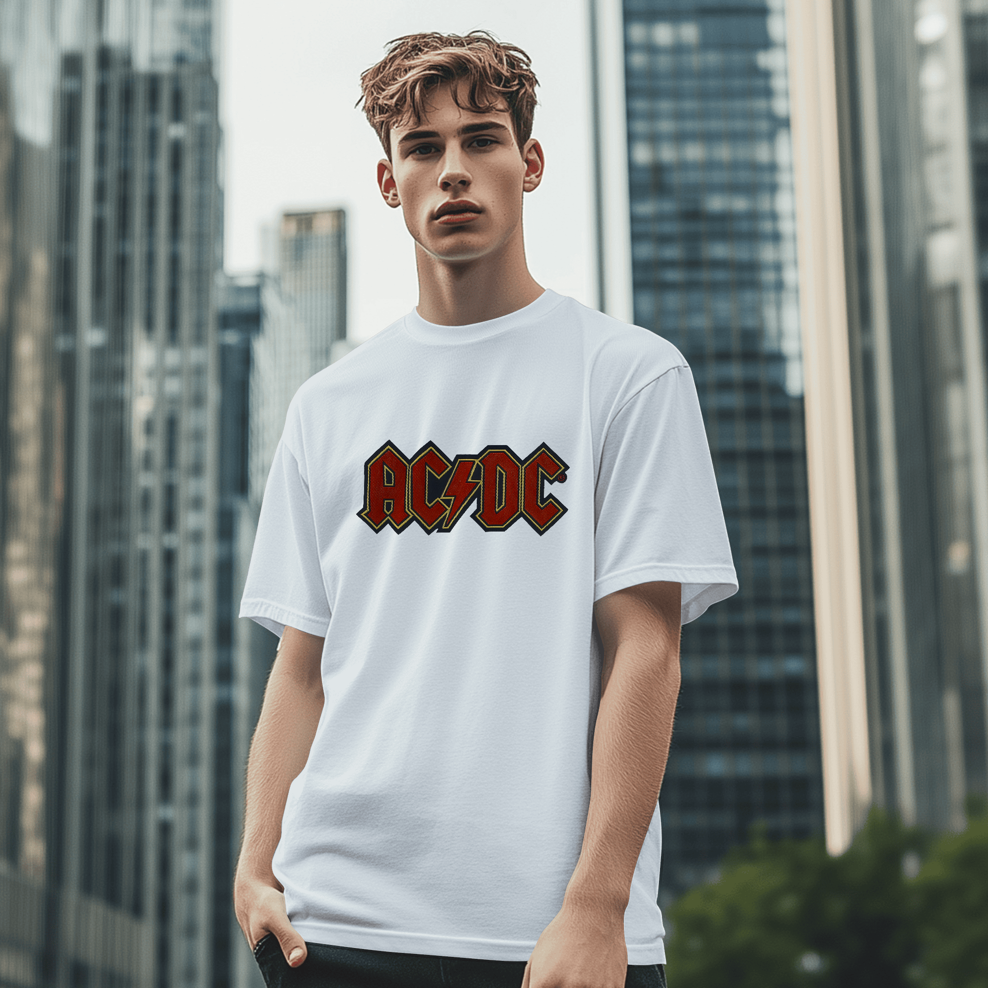 T-shirt ACDC effet tissu